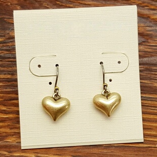 实心立体桃心爱心小清新森女文艺范简洁百搭复古VINTAGE耳环坠饰