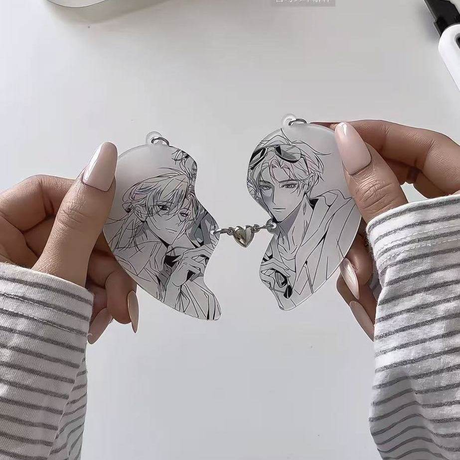 我只喜欢你的人设创意爱心钥匙扣磁吸钥匙扣夏习清周自珩书包挂件