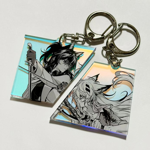 明日方舟周边双狼组德克萨斯拉普兰德自制亚克力钥匙扣背包挂件
