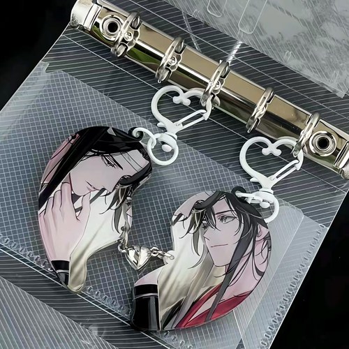 新款魔道祖师周边同人自制魏无羡蓝忘机亚克力磁吸钥匙扣装饰挂件