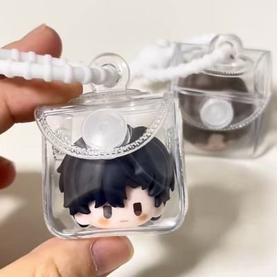 新款小萌粒小冰块4*4cm小挂件娃包外出展示防尘透明收纳包谷美