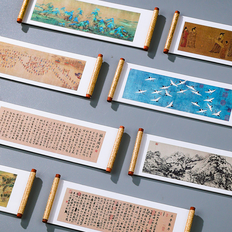 兰亭序冰箱贴博物馆国风千里江山图卷轴磁贴传世文创迷你冰箱贴