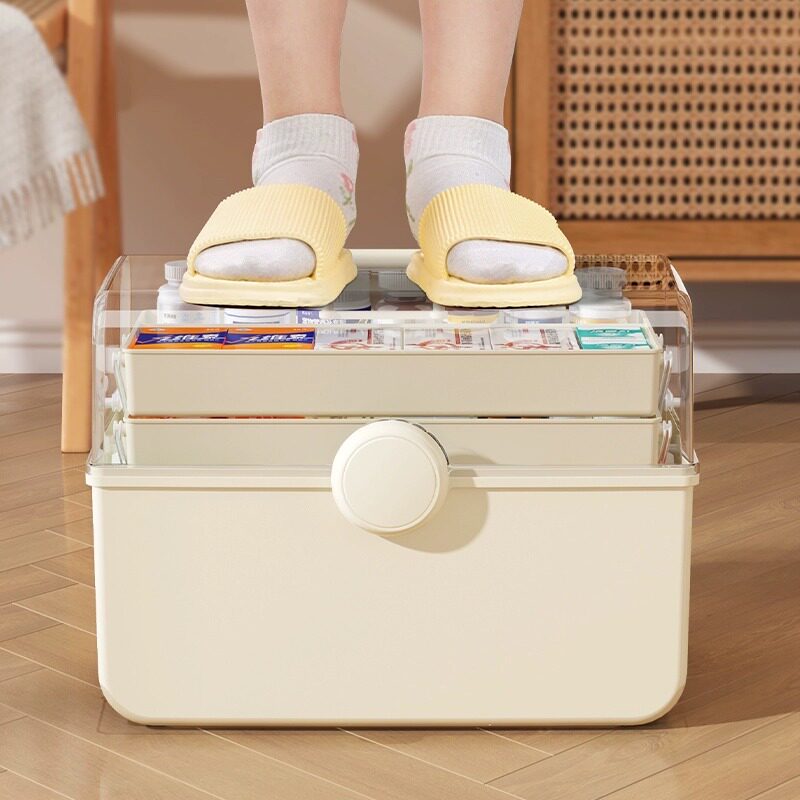 家用医药箱家庭装小药品药盒药物收纳盒医疗急救箱大号分类大容量