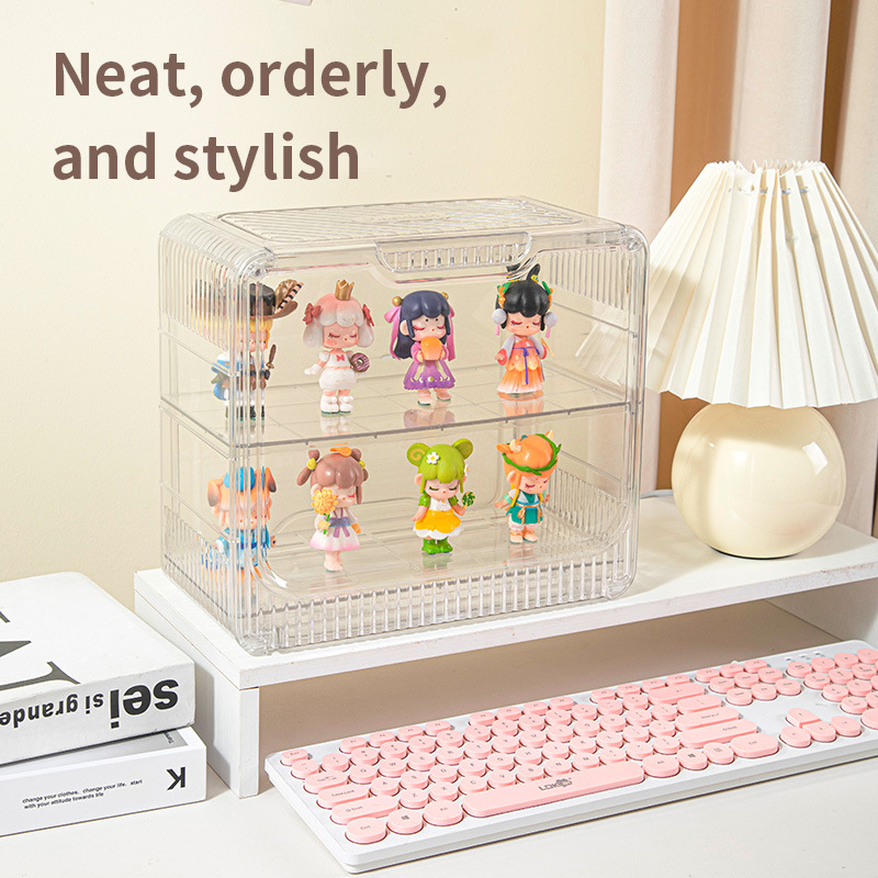 2025爆款盲盒手办收纳盒隐藏款潮玩展示盒桌面大容量收纳箱哪吒