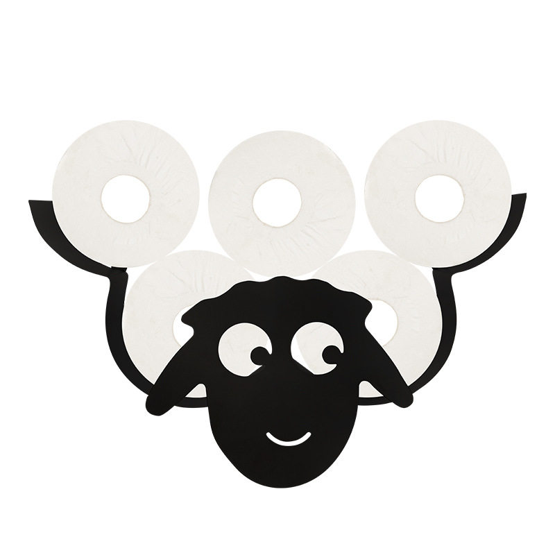 美式趣味跨境绵羊动物造型壁挂式厨房纸巾架浴室厕所毛巾纸巾烤漆