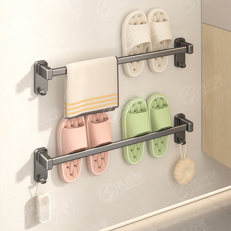 厂家供应浴室拖鞋架免打孔卫生间置物架鞋子收纳神器厕所门后挂架