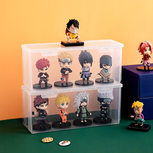 乐高玩具桌面收纳盒透明塑料盲盒收纳盒展示架泡泡玛特手办展示