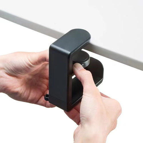 私模免打孔桌夹式钩头戴式耳机架360度旋转耳机支架挂电脑桌