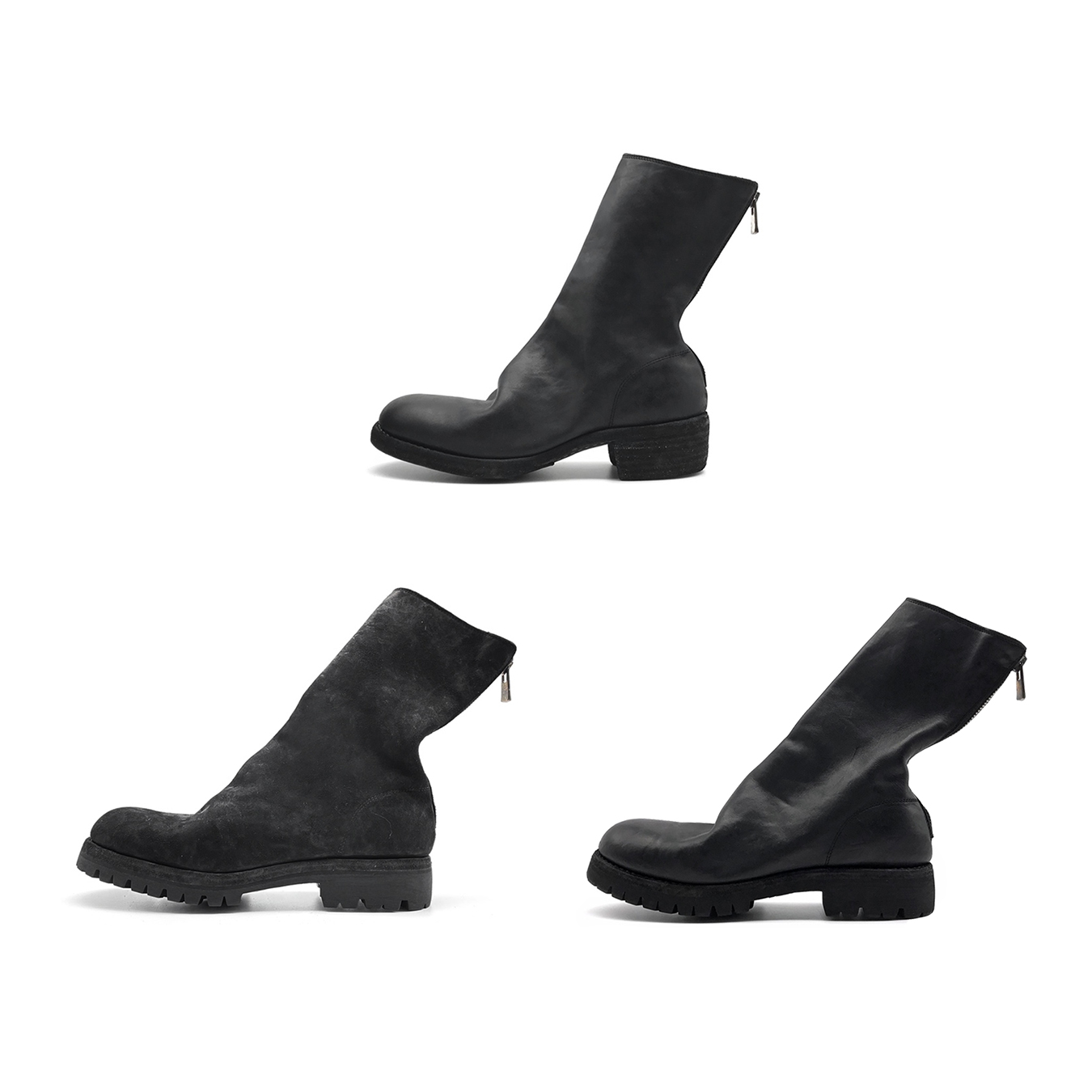 正品Guidi反绒后拉链马臀皮皮靴