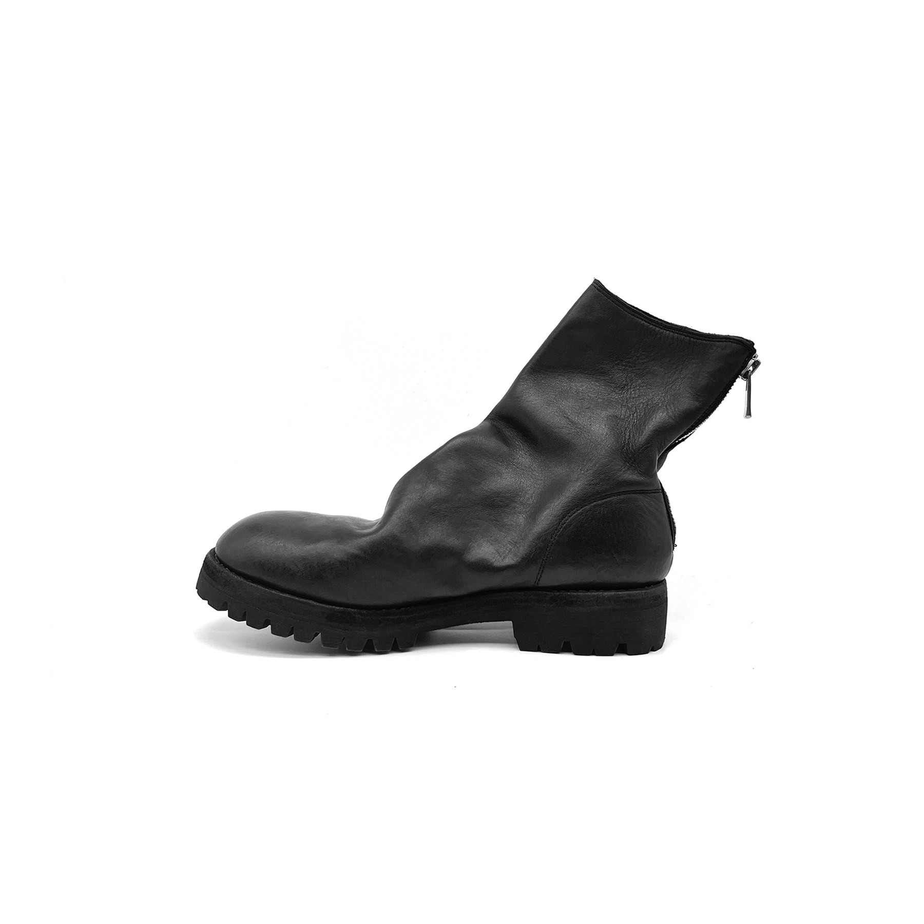 【现货】Guidi 796V 秋冬款黑色后拉链皮靴 男款休闲短靴靴子