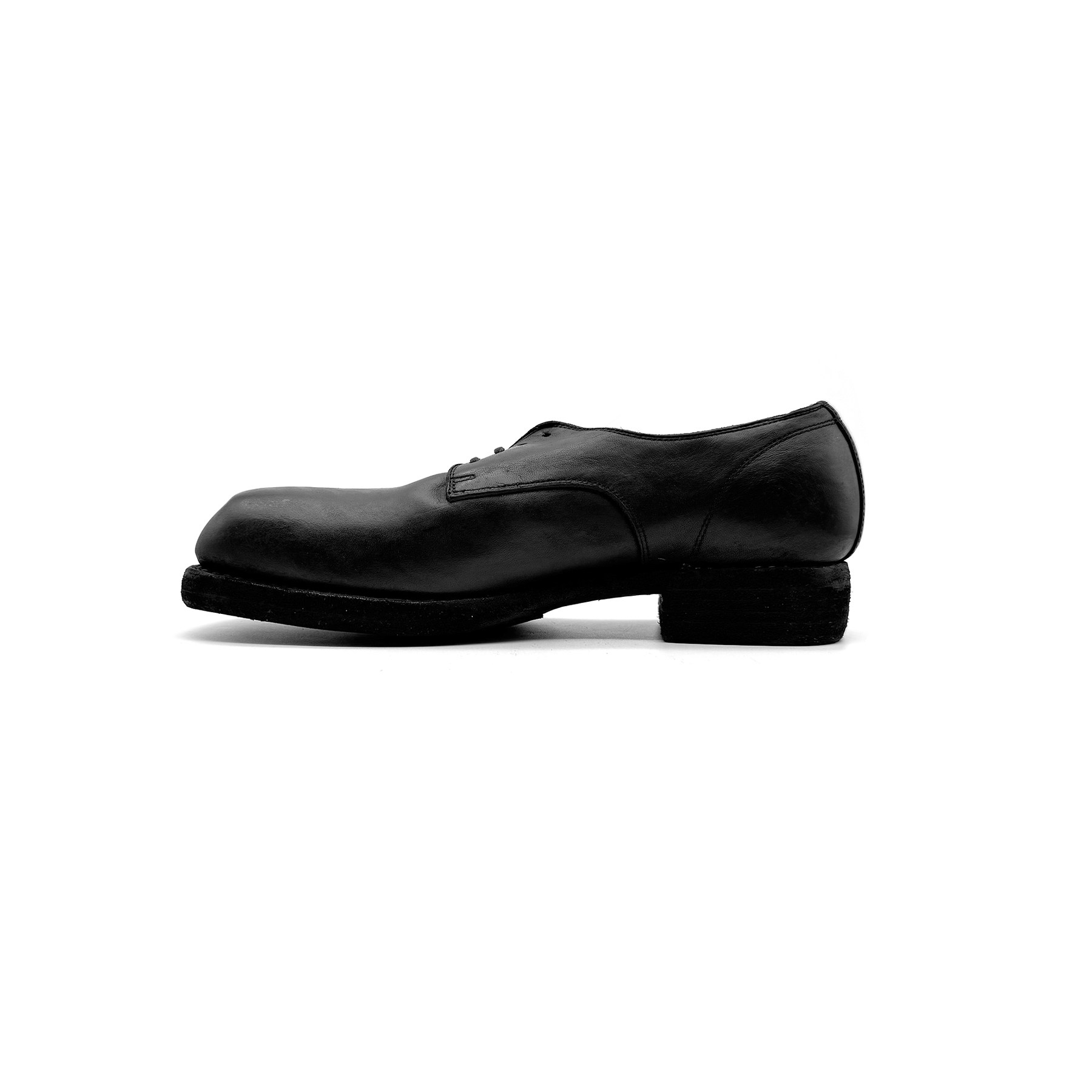【现货】Guidi 79082 秋冬款黑色方头系带低帮德比皮鞋 男女同款