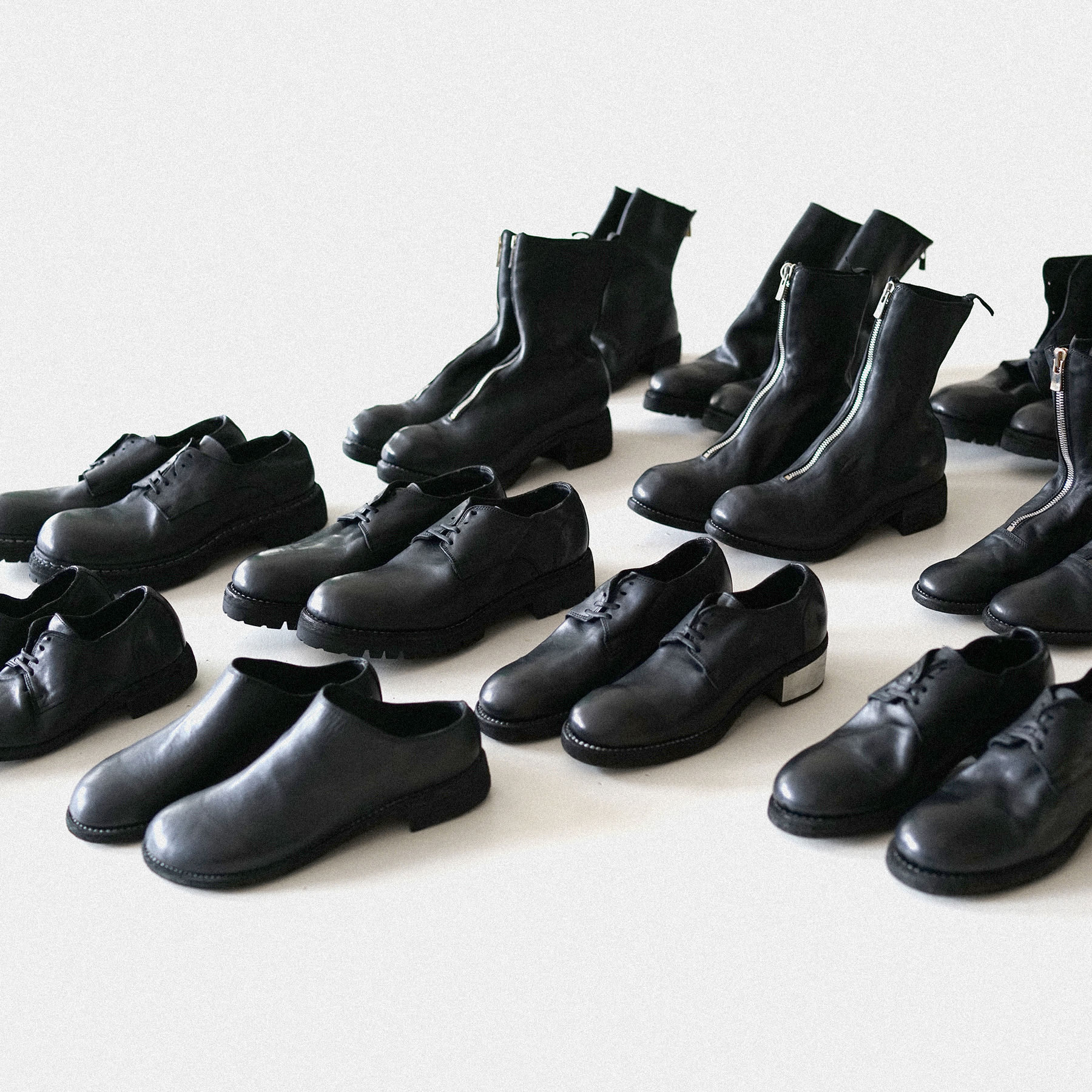 正品GUIDI前拉链210马臀皮靴子