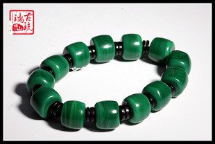 老琉璃珠子12*15mm老美琉厂古法烧制搅胎松石绿算盘珠 散珠手链