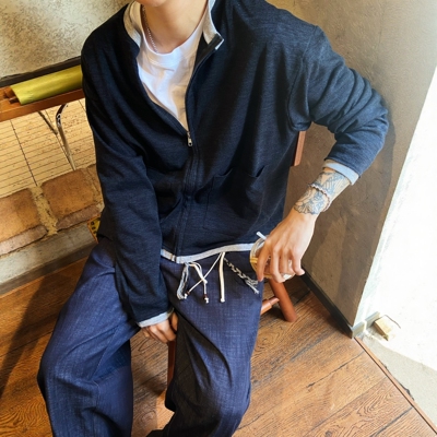 春季拼色领小香风柔软针织衫外套