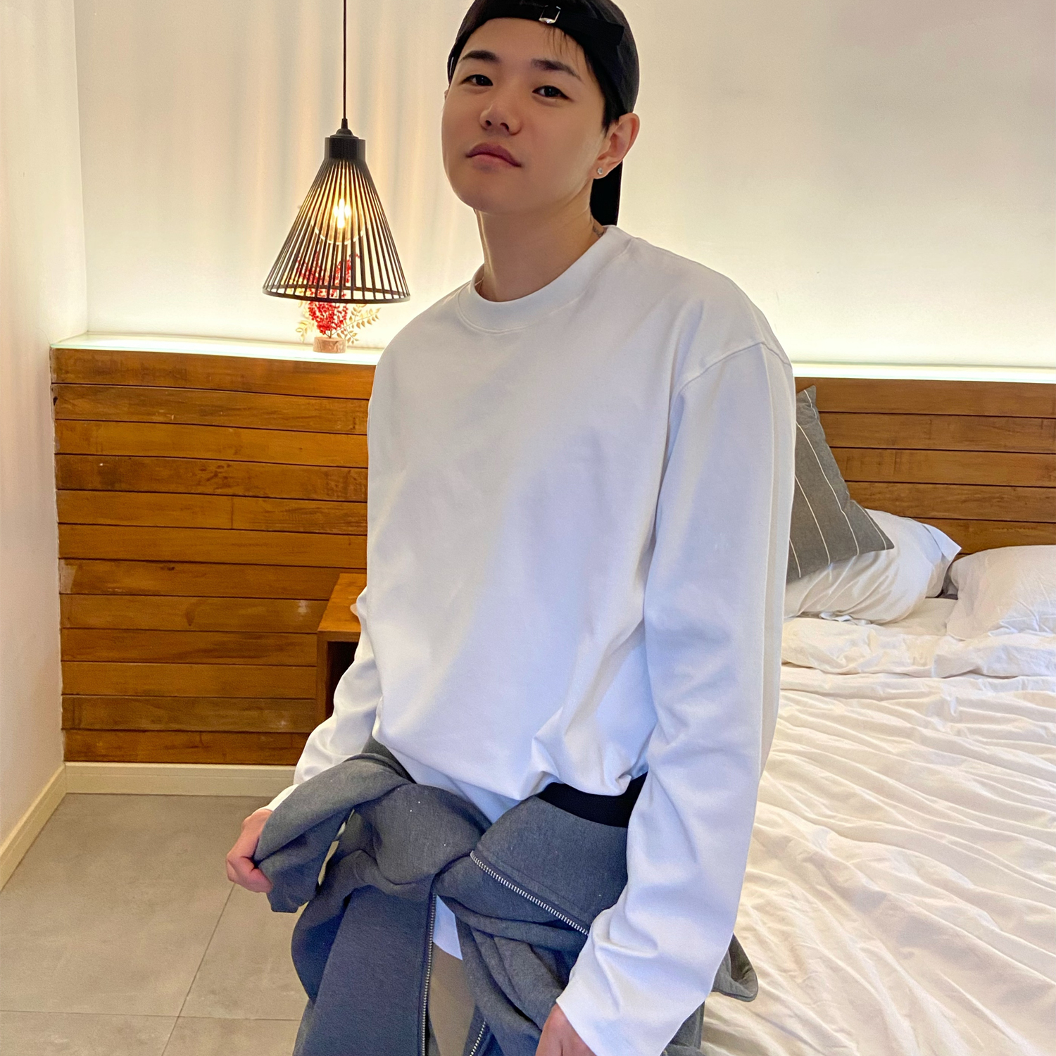 INTENSE韩国纯色T恤长袖男打底