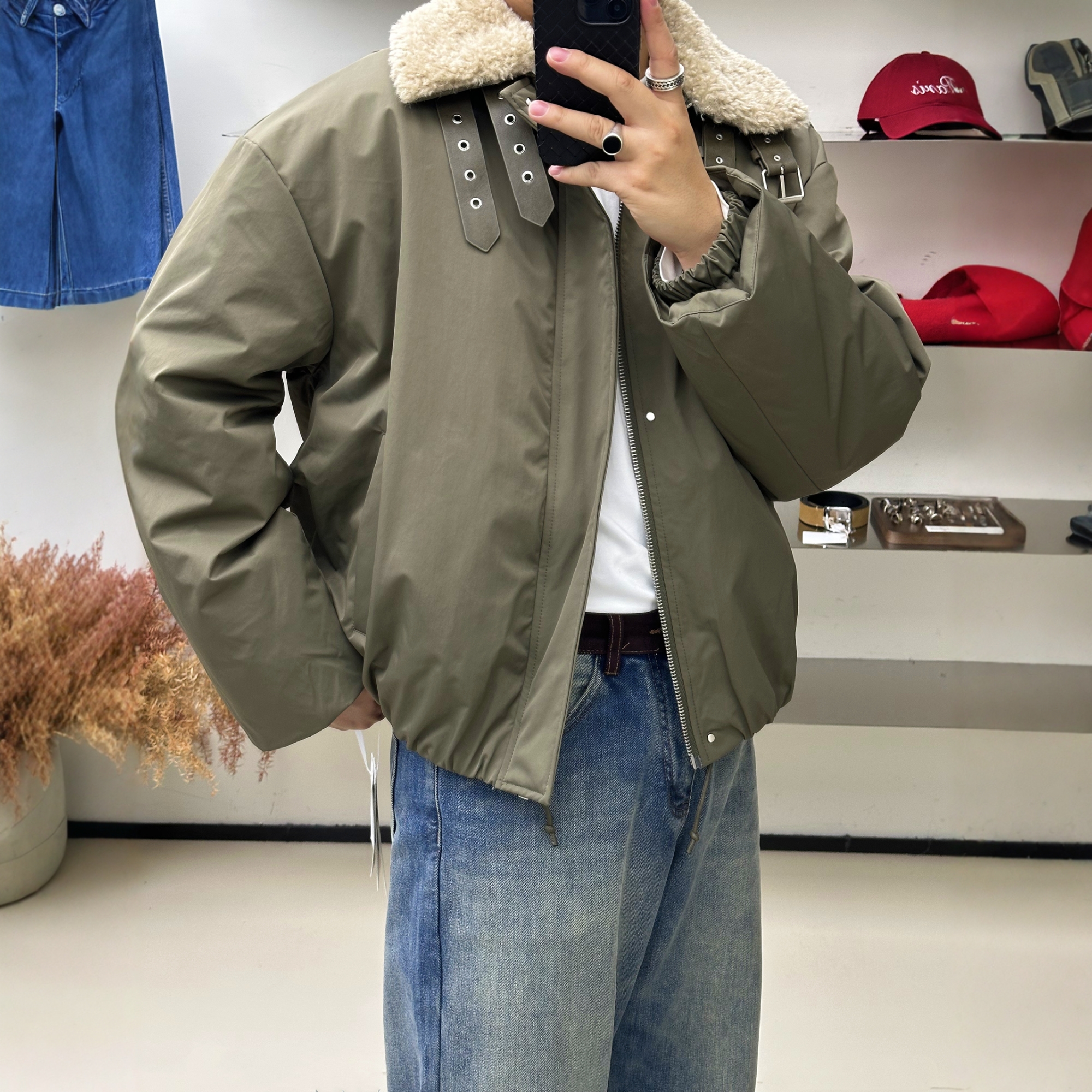 INTENSE羊毛领拆卸羽绒夹克男士