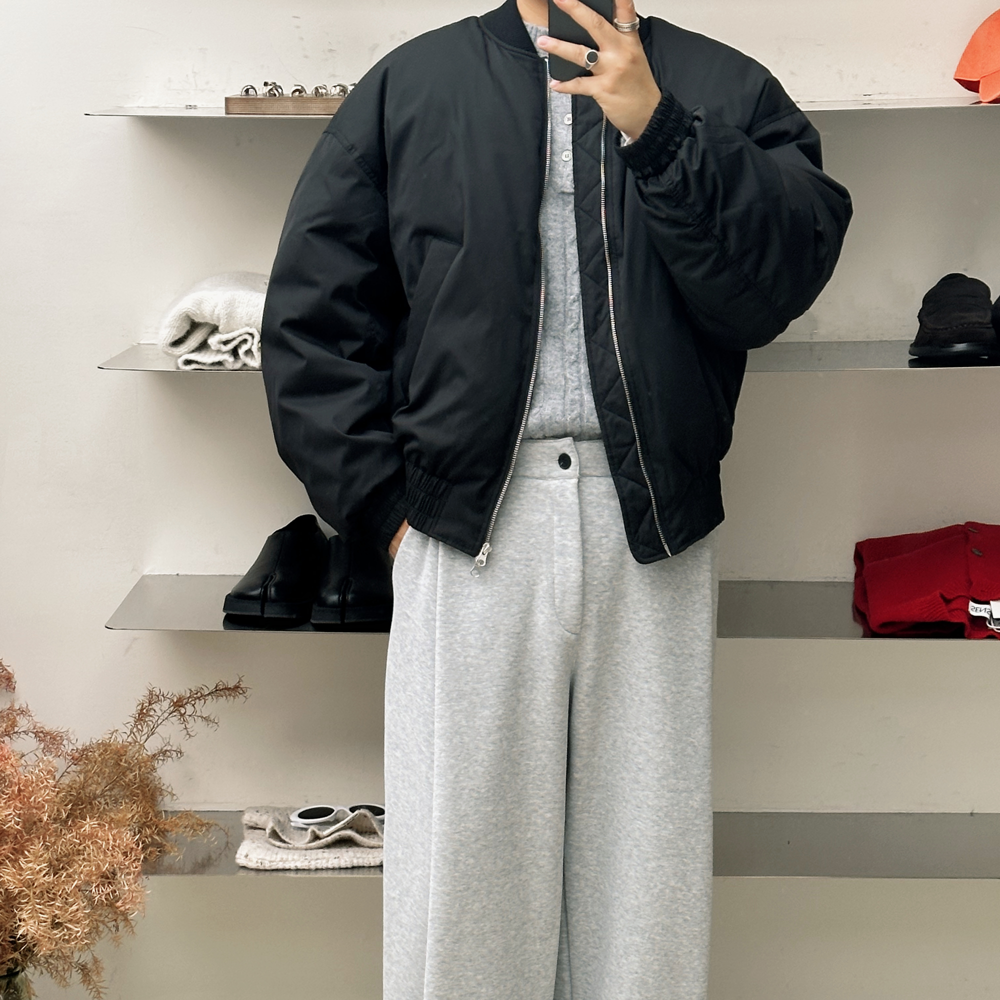 INTENSE冬季棒球衫领羽绒夹克男