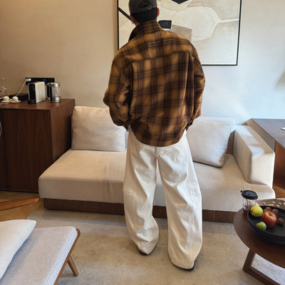 INTENSE质感加绒弯刀休闲裤男士