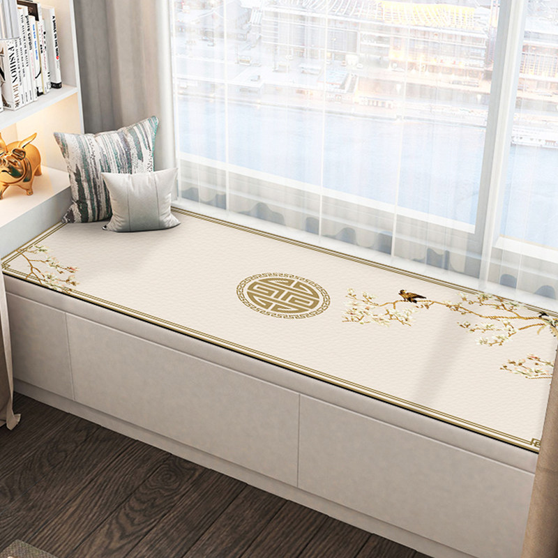 飘窗垫新中式防水防晒免洗可擦