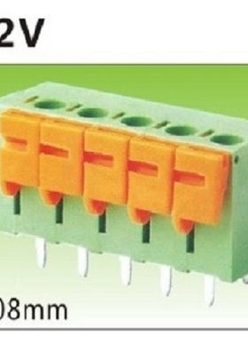 AOSI接线瑞子KF142V-5.08MM 间距弹簧式绿色端子台 FS1.5-00系列