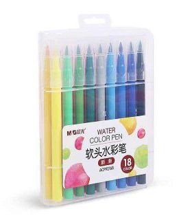 晨光ACP92168软头水彩笔18色彩笔安全儿童学生绘画笔涂鸦彩绘填色
