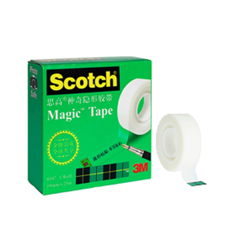 3M思高810神奇隐形胶带19mm*10m易手撕书写修复粘贴复印无痕胶条