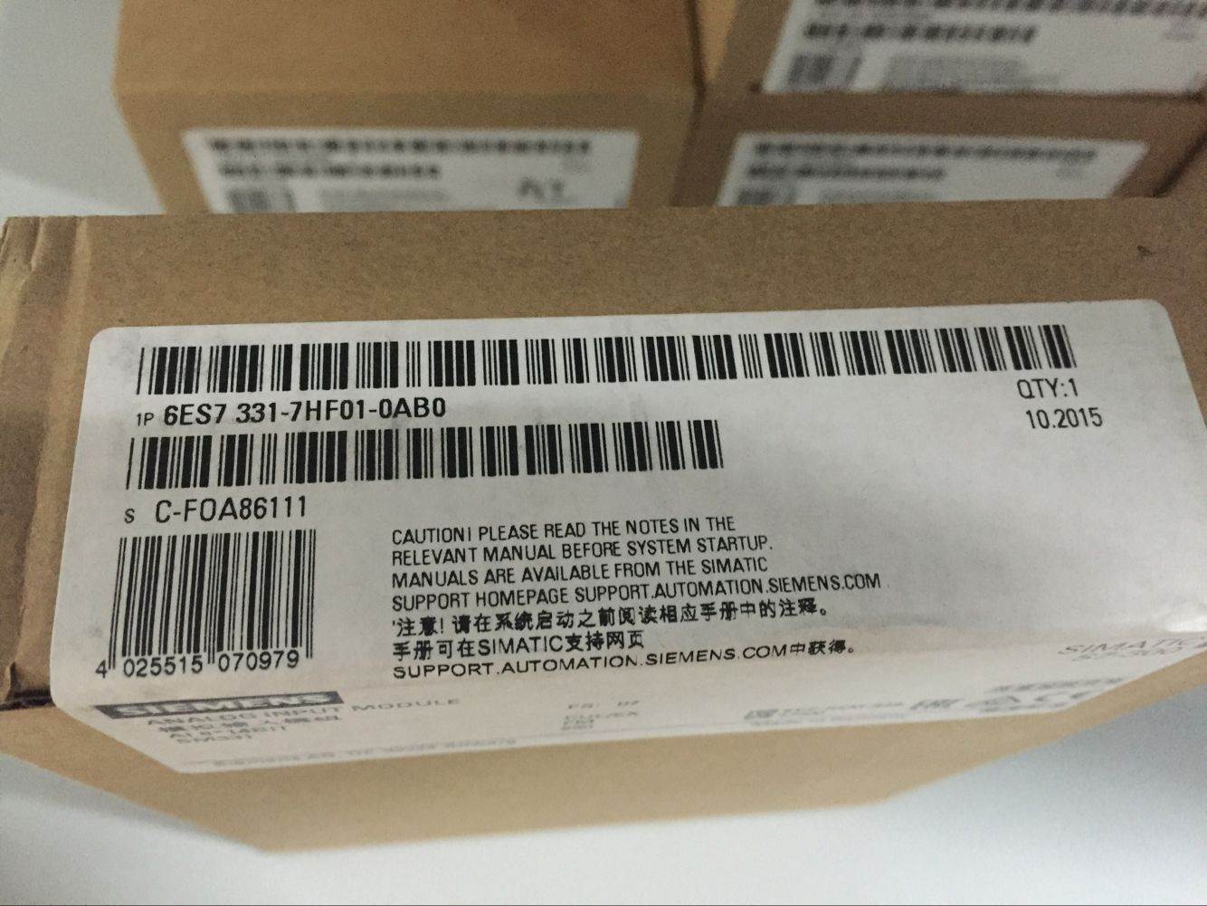 西门子6ES7 331模拟量输入模块8路13位精度6ES7331-1KF02-0AB0询