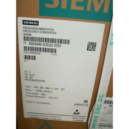 6SE6440-2UD38-8FB1西门子440全新90KW变频器6SE64402UD388FB1询