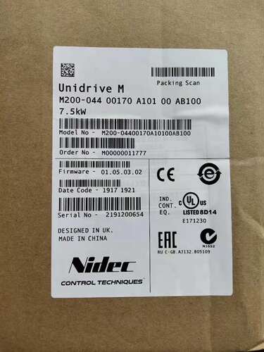 艾默生尼得科CT变频器 M200-01200042A10100AB100 全新询价
