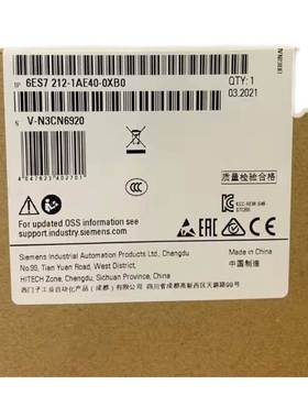 6ES7212-1AF40-0XB0 S7-1200CPU 1212 FC 紧凑型6ES72121AF400XB0