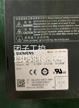 ￥原装拆机 西门子V80伺服驱动器 6SL3210-5CB12-0AA0 询价