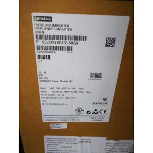 进口西门子G120变频器90 KW功率模块 6SL3224-0BE38-8UA0三相交流