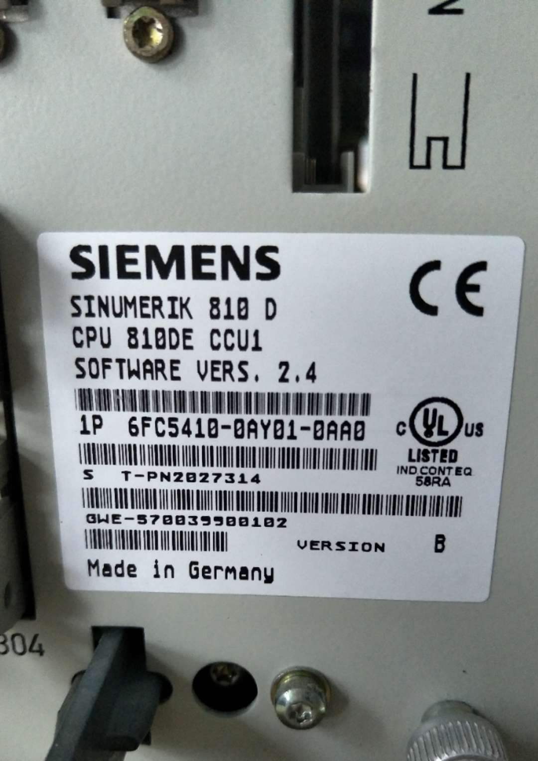 西门子6FC5410-0AY01-0AA0 810 CCU1模块,带PLC314带出口系统软件