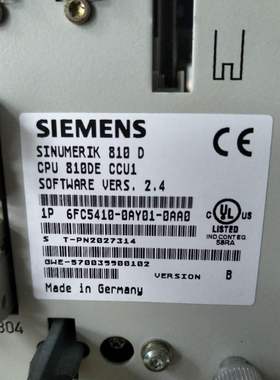 西门子6FC5410-0AY01-0AA0 810 CCU1模块,带PLC314带出口系统软件