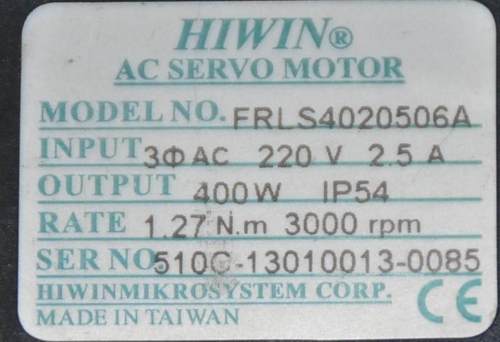 ！上银D2-0423-S-B(G) FRLS402B506A/C 400W 60带刹车伺服电机询