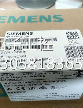 ！6SL3210-5BB15-5BV1 V20,0,55KW 带滤波器 变频器6SL32105BB155
