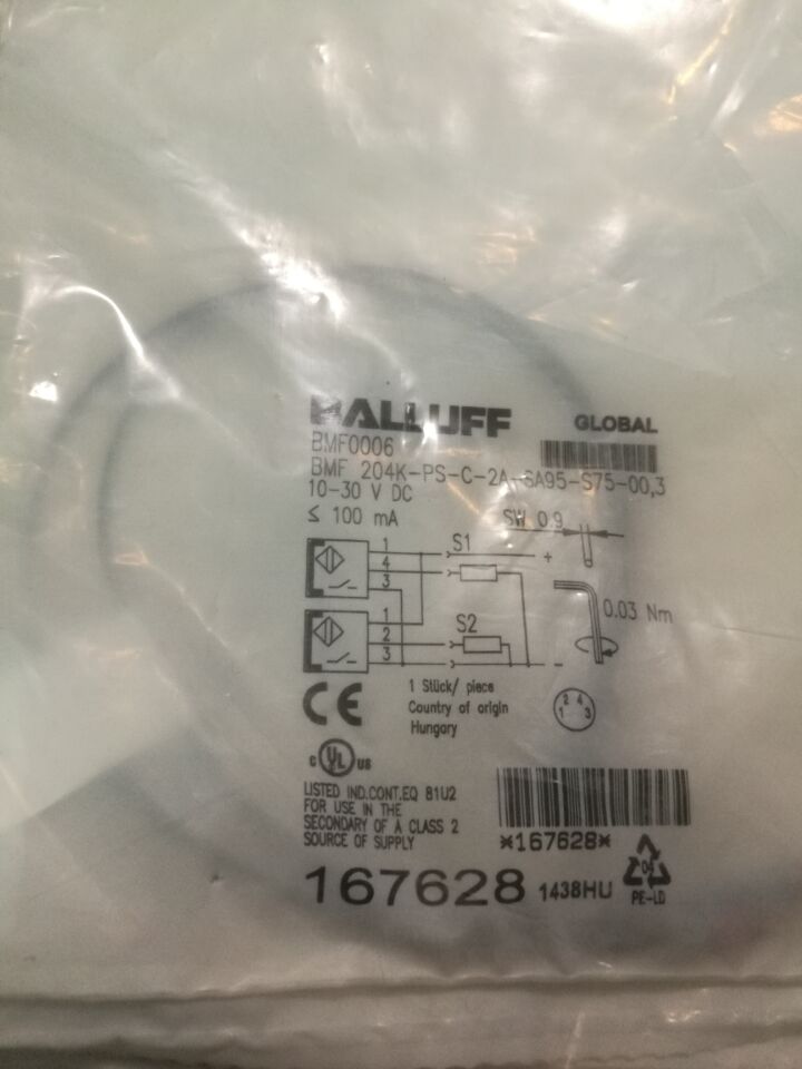 全新原装巴鲁夫BALLUFF BMF0006 BMF 204K-PS-C-2A-SA95-S75-00,3