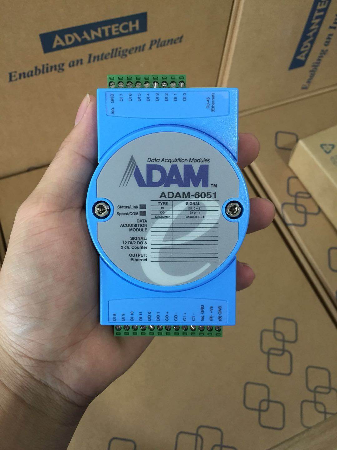 研华ADAM-6051-D 16路带计数器隔离数字量I/O模块12DI网口RJ45询