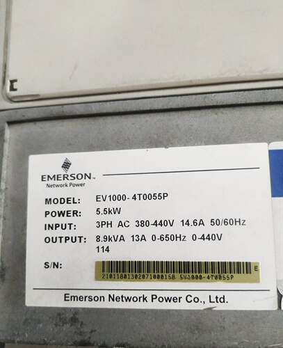 艾默生变频器 EV1000-4T0055P 5.5KW 380V实物图片 8-9新询价