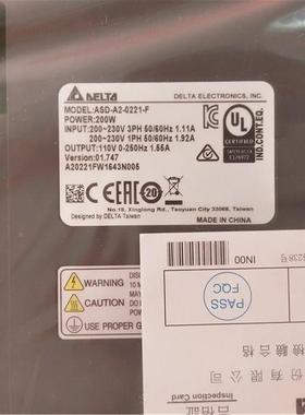 全新原装 台达A2系列 200伺服驱动A器 ASWD-F2NFS-0221- 现货询价
