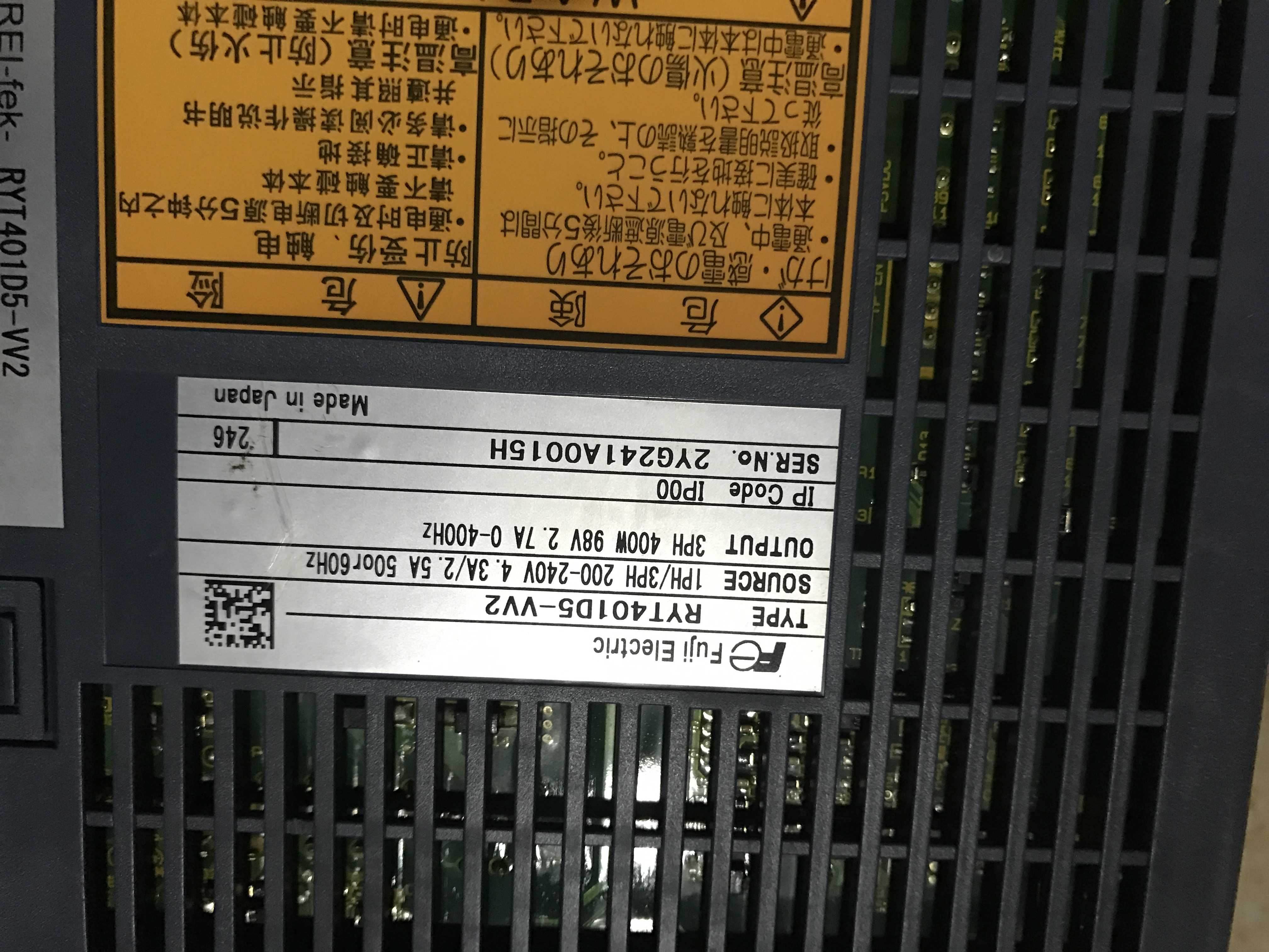 富士电机。GYS401D5-RB2。RYT401D5-VV2.拆机9成新400W一套询价
