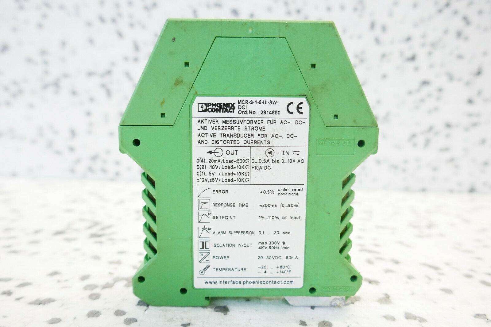 菲尼克斯电流变送器MCR-S-1/5-UI-SW-DCI（2814650 ）询价
