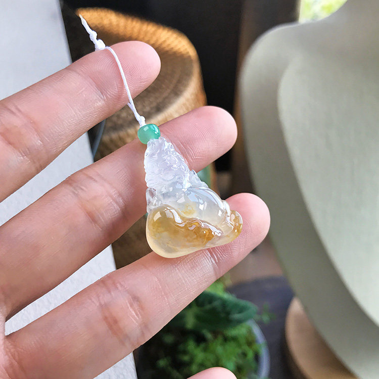 自然光实拍 缅甸天然老坑A货翡翠龙牌黄翡冰黄阳绿白冰底裸石证书
