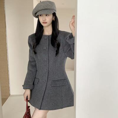 新款小蛮腰秋冬高贵双面羊毛大衣