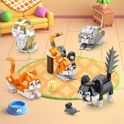 【启蒙玩具】儿童积木猫咪积木