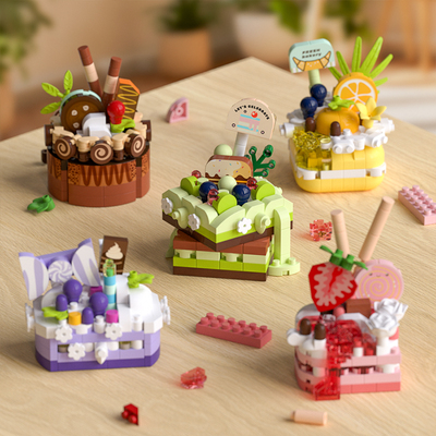 女孩子Q萌迷你蛋糕礼物积木玩具
