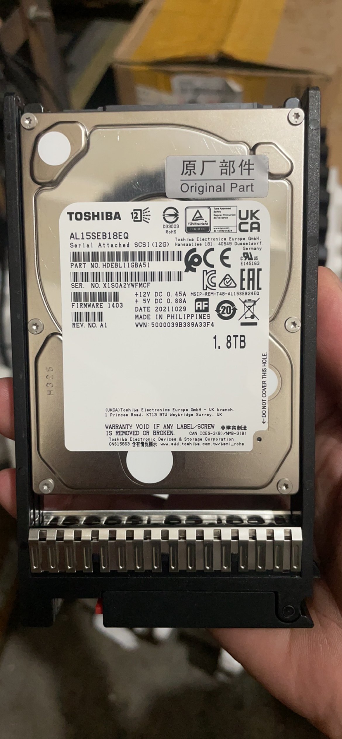 中科曙光超聚变服务器H3C企业级1.8T AL15SEB18EQ 12G硬盘原装