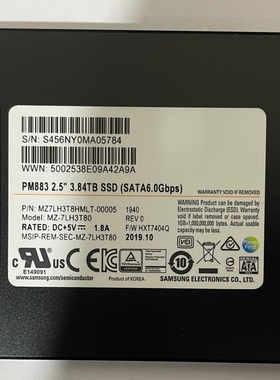 浪潮 三星 PM883 3.84T MZ7LH3T8HMLT-0005 V20317X000000000
