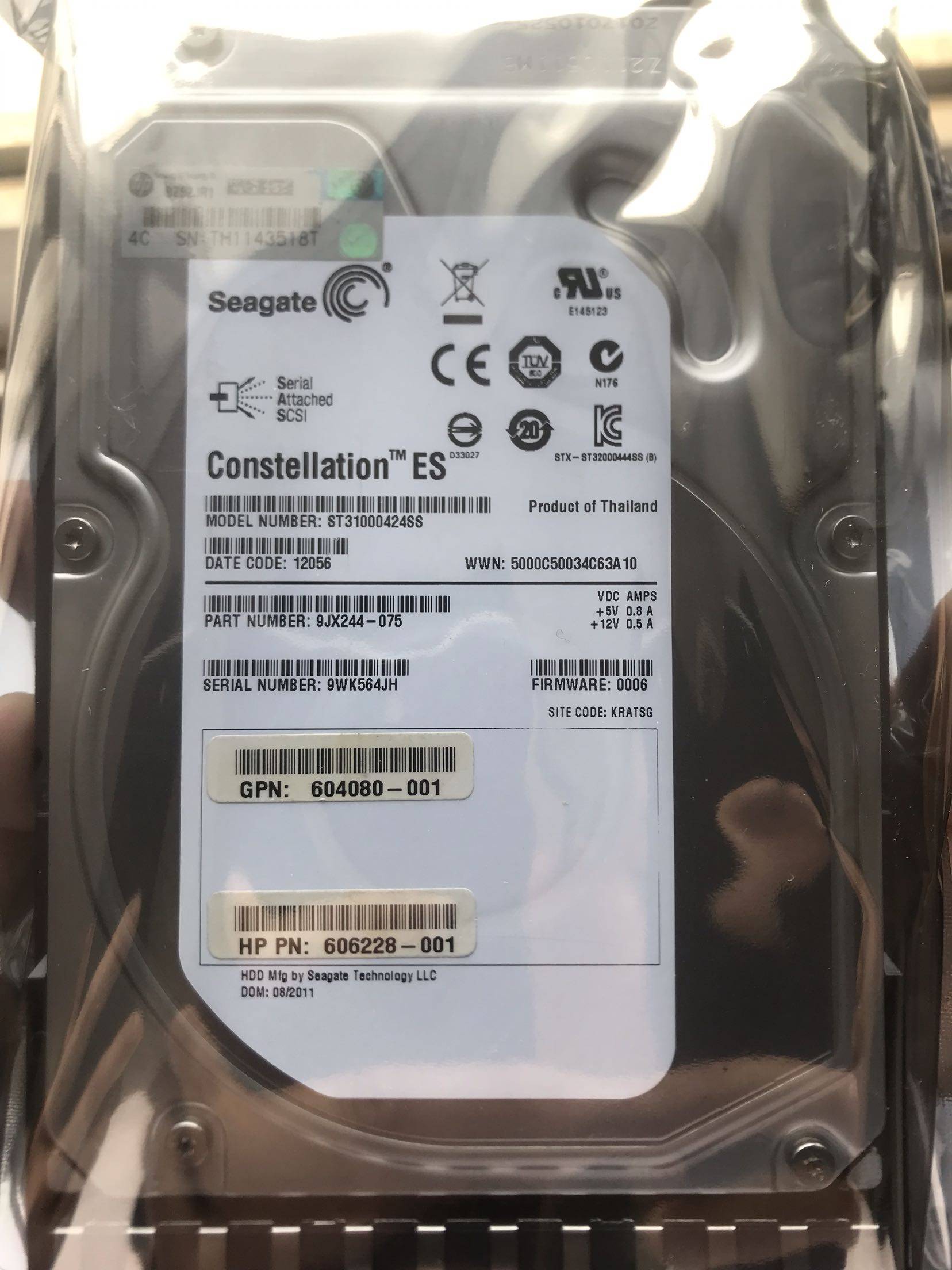 HP MSA2000 AP861A 605474-001 1T 7.2K SAS 3.5 FC硬盘 P2000