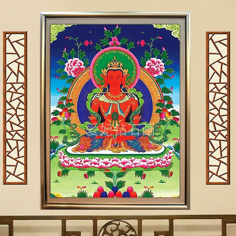 客厅玄关DIY方钻满钻钻石画长寿佛佛像手工沾贴钻印花十字绣带钻